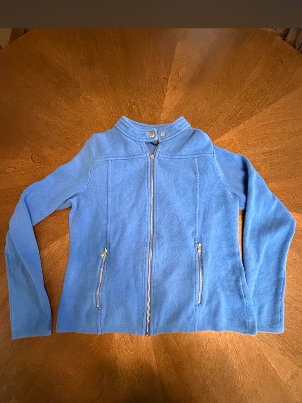 Lauren Ralph Lauren Blue Wool Blend Moto Jacket Fitted Women’s Size S